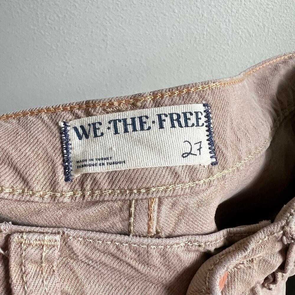 We the Free People Old West Slouchy Tan Wide Leg High Rise Jeans Women's 27 - Picture 6 of 7